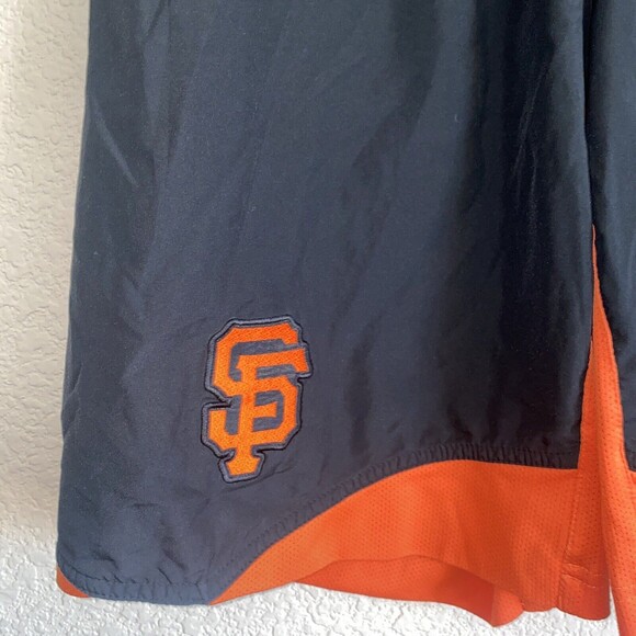 Nike MLB baseball San Francisco Giants shorts Men Small Black Orange Athletic - Picture 2 of 9